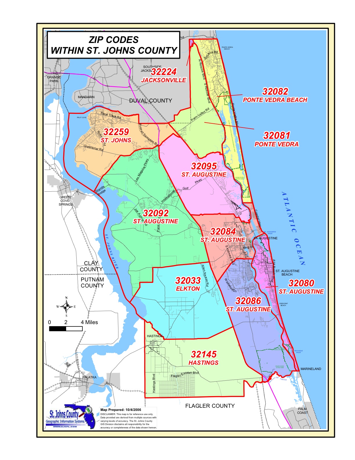 St Johns County Zip Codes